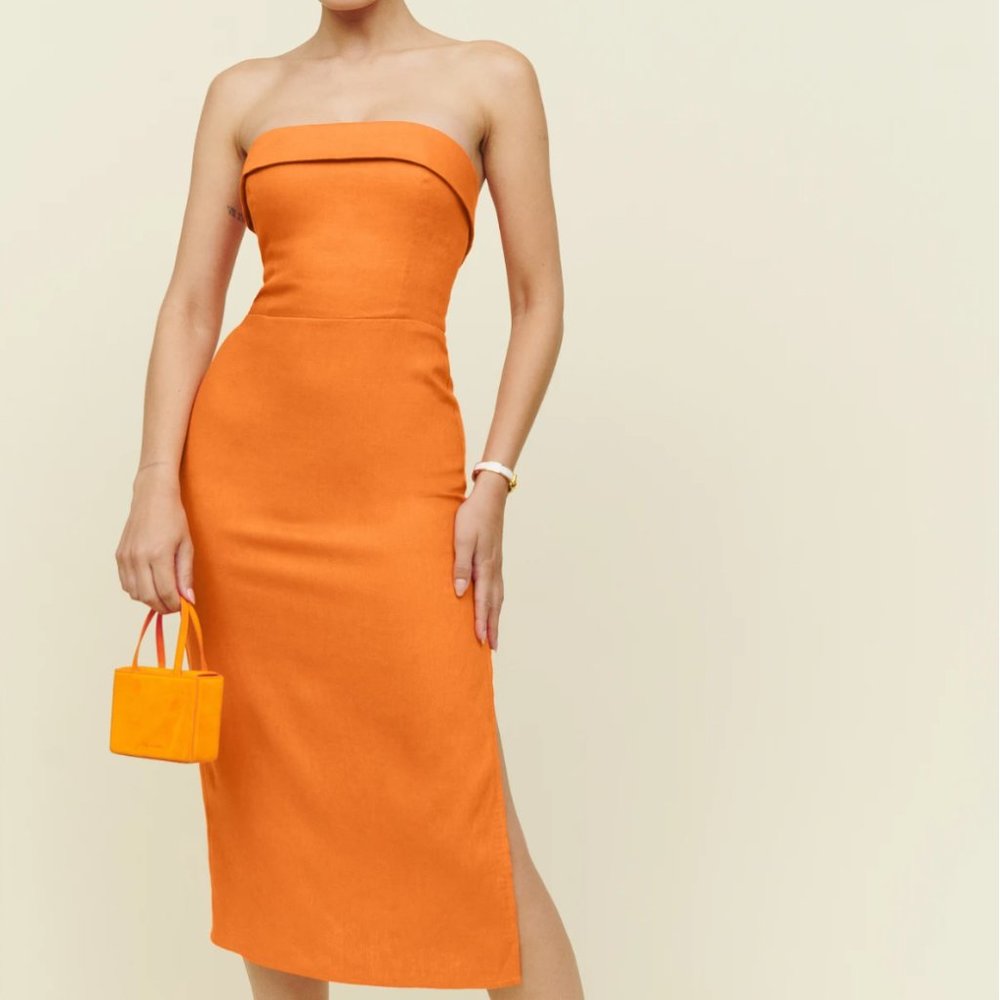 NEW Reformation Marcella Linen Dress size 0 - XS